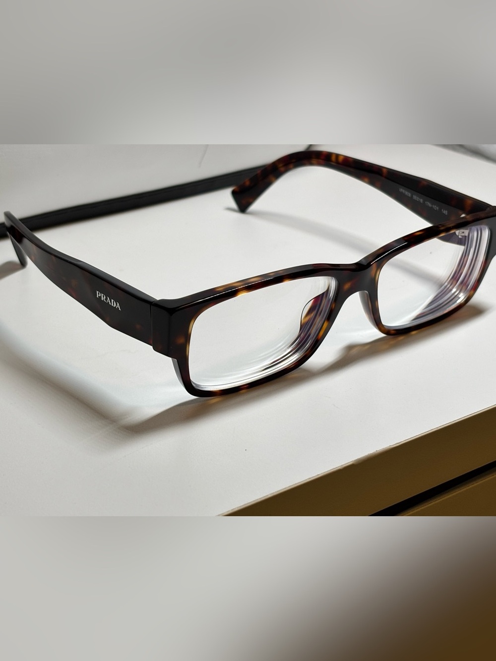 Prada Tortoise Rectangular Eyeglasses with prescription - Brown Tortoise